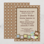 Invitation Baby shower de bébés - Brown (Devant / Derrière)