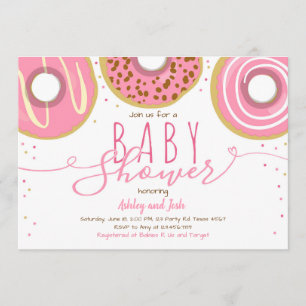 Invitation Baby shower de beigne Baby shower de noisette rose