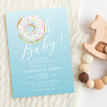 Invitation Baby shower de beigne bleu mou<br><div class="desc">Impressionnez vos invités avec ces adorables invitations de douches pour bébés inspirées des beignes. OUI !</div>