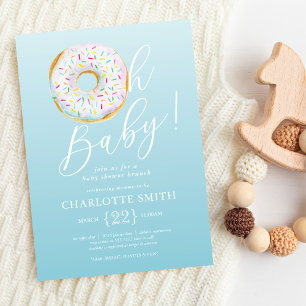 Invitation Baby shower de beigne bleu mou