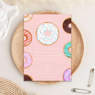 Invitation Baby shower de beignets roses