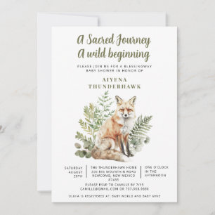 Invitation Baby shower de Bénédiction Little Fox Spirit