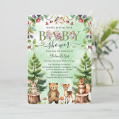 Invitation baby shower de berryfleurs d'animaux (Debout devant)