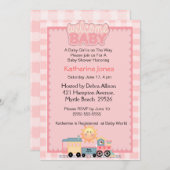 Invitation Baby shower de bienvenue du train (Devant / Derrière)