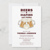 Invitation Baby shower de bière et couche (Devant)