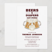 Invitation Baby shower de bière et couche (Devant / Derrière)