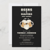 Invitation Baby shower de bière et couche (Devant)
