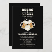 Invitation Baby shower de bière et couche (Devant / Derrière)