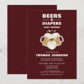 Invitation Baby shower de bière et couche (Devant / Derrière)