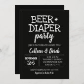 Invitation Baby shower de bière et de couche (Devant / Derrière)