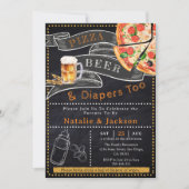 Invitation Baby shower de bière et de diapers de p (Devant)