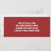Invitation Baby shower de billet de sport, Crimson (Dos)