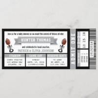 Invitation Baby shower de billet de sport, noir, g