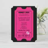 Invitation Baby shower de billet d'entrée (Debout devant)