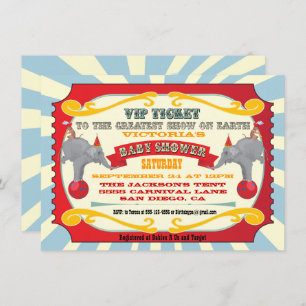Invitation Baby shower de billets de cirque ou de carnaval In