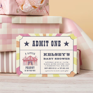 Invitation Baby shower de billets de cirque vintag