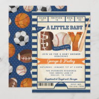 Invitation Baby shower de billets de sport