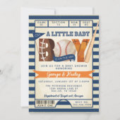 Invitation Baby shower de billets de sport (Devant)