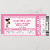 Invitation Baby shower de billets de sport, fille, (Devant / Derrière)