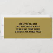 Invitation Baby shower de billets de sport, noir,  (Dos)