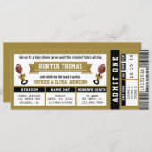 Invitation Baby shower de billets de sport, noir,  (Devant / Derrière)