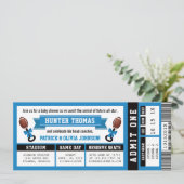 Invitation Baby shower de billets de sport, noir,  (Debout devant)