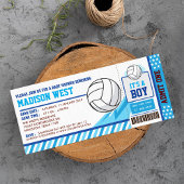 Invitation Baby shower de billetterie Blue Volleyball Pass In