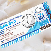 Invitation Baby shower de billetterie Blue Volleyball Pass In