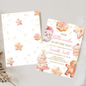 Invitation Baby shower de biscuits de Noël rose