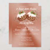 Invitation Baby shower de biscuits de Noël Twin (Devant / Derrière)