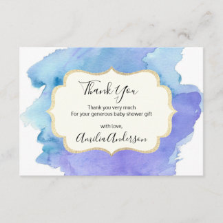 Invitation baby shower de  bleu blanc MERCI d'eau