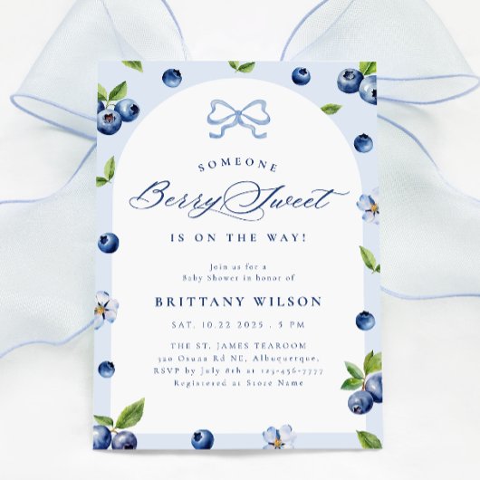 Invitation Baby shower de bleuet