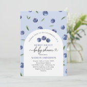 Invitation Baby shower de bleuet d'aquarelle (Debout devant)