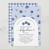 Invitation Baby shower de bleuet d'aquarelle (Devant / Derrière)