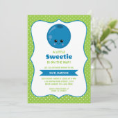 Invitation Baby shower de bleuet doux Little Sweetie (Debout devant)