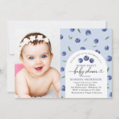 Invitation Baby shower de bleuets d'aquarelle (Devant)