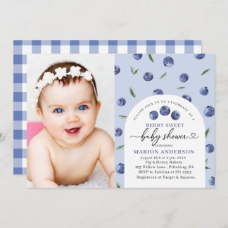 Invitation Baby shower de bleuets d'aquarelle