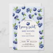 Invitation Baby shower de bleuets doux aux baies (Devant)