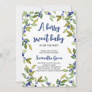 Invitation Baby shower de bleuets verdoyants