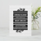 Invitation Baby shower de blocage de couleur noir (Debout devant)