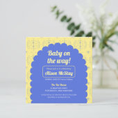 Invitation Baby shower de blocs Hydrangea (Debout devant)