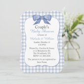Invitation Baby shower de Blue En vichy Couple (Debout devant)