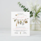 Invitation Baby shower de bobine de pêche (Debout devant)