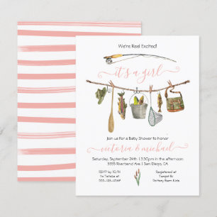 Invitation Baby shower de bobine de pêche