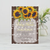 Invitation baby shower de bocal en bois de grange Brown rusti (Debout devant)