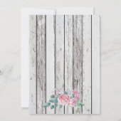 Invitation Baby shower de bocal en bois rose rose (Dos)