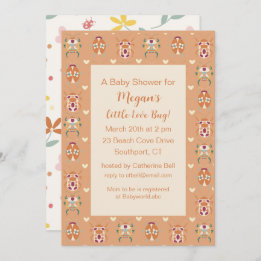 Invitation Baby shower de bogues d'amour