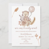 invitation baby shower de boho bear (Devant)