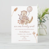invitation baby shower de boho bear (Debout devant)