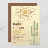 Invitation Baby shower de Boho Desert Cactus (Devant / Derrière)
